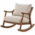 Schaukelstuhl 72 x 92 x 98 cm Holz Beige Braun mit Stoffpolsterung