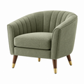 Polstersessel 78 x 76 x 82 cm Grün Stoffbezug mit Holzbeinen - Retro Loungesessel