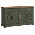 Sideboard 160 x 45 x 90 cm Holz Grün Braun - Landhausstil mit Schubladen und Türen