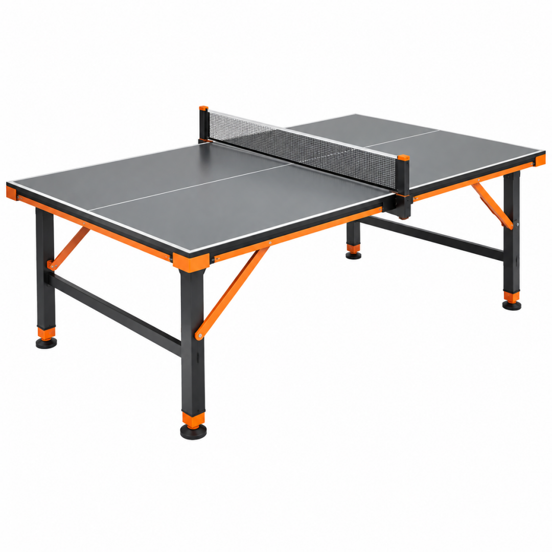 Tischtennistisch 274 x 152.5 x 76 cm Stahl Schwarz Orange für Indoor-Spielbetrieb