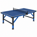 Tischtennisplatte 274 x 152 x 76 cm Blau Stahlgestell mit Netz für Freizeitspiel